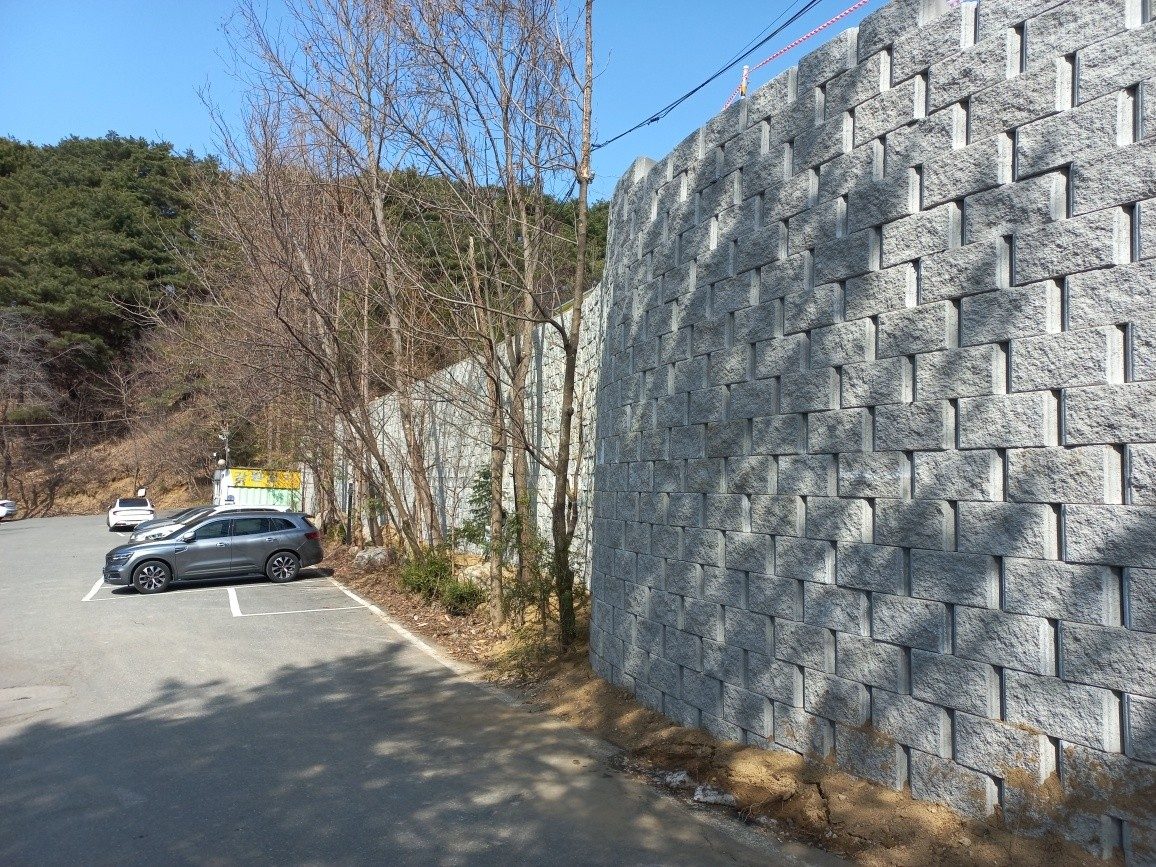 보강토 옹벽블록 시공 현장